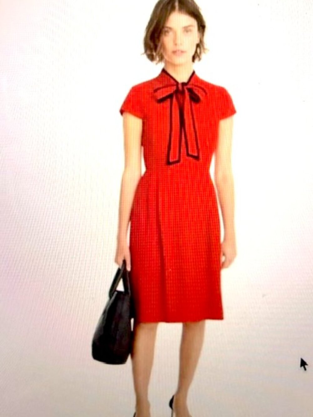 J Crew Bow Tie-neck 365 Crepe Fit & Flare Dress